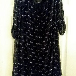 Chiffon button down sunglasses print dress